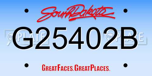 G25402B South Dakota License Plate