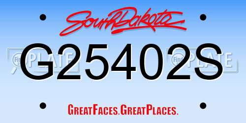 G25402S South Dakota License Plate
