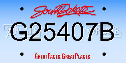 G25407B South Dakota License Plate