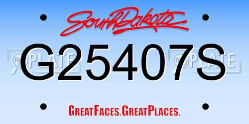 G25407S South Dakota License Plate