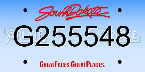 G255548 South Dakota License Plate