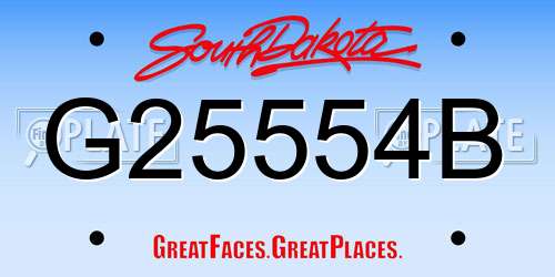 G25554B South Dakota License Plate