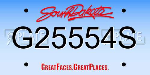 G25554S South Dakota License Plate
