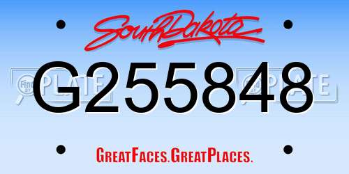 G255848 South Dakota License Plate
