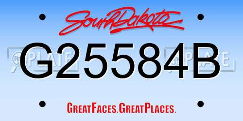 G25584B South Dakota License Plate