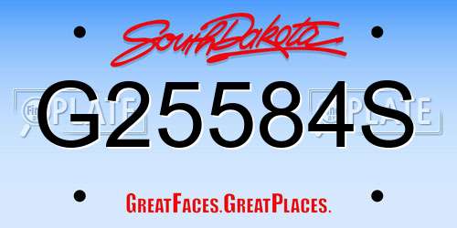 G25584S South Dakota License Plate