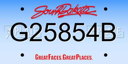 G25854B South Dakota License Plate