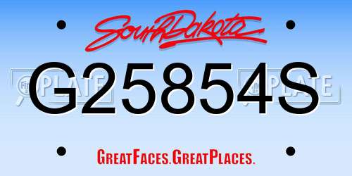 G25854S South Dakota License Plate