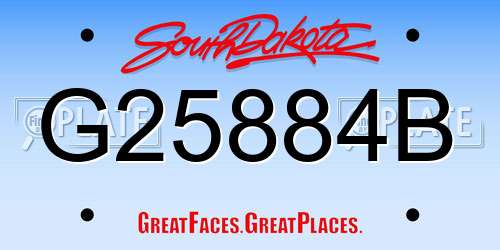G25884B South Dakota License Plate