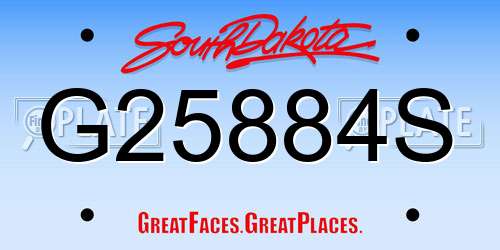 G25884S South Dakota License Plate