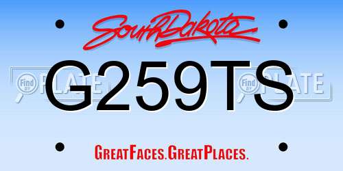 G259TS South Dakota License Plate