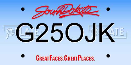 G25OJK South Dakota License Plate