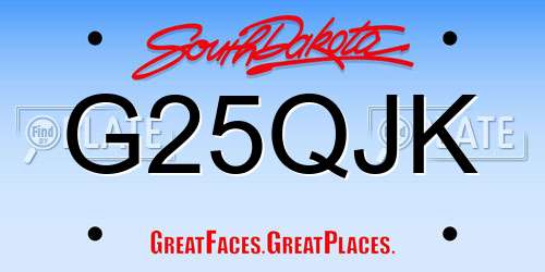 G25QJK South Dakota License Plate