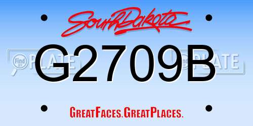 G2709B South Dakota License Plate