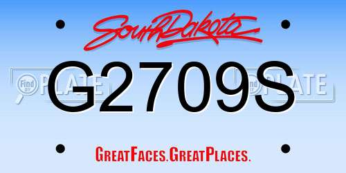 G2709S South Dakota License Plate