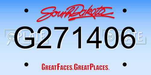 G271406 South Dakota License Plate