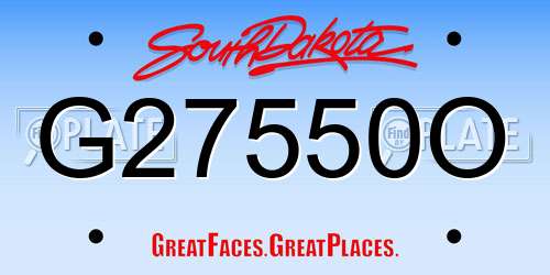 G27550O South Dakota License Plate