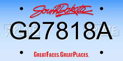G27818A South Dakota License Plate