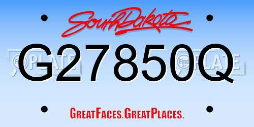 G27850Q South Dakota License Plate