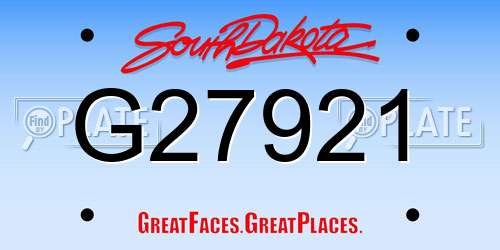 G27921 South Dakota License Plate