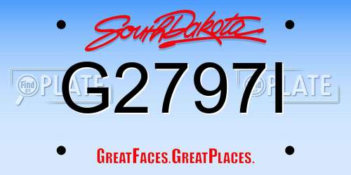 G2797I South Dakota License Plate