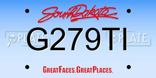 G279TI South Dakota License Plate