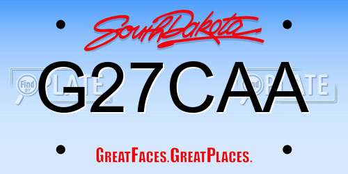 G27CAA South Dakota License Plate