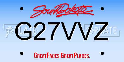 G27VVZ South Dakota License Plate