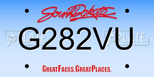 G282VU South Dakota License Plate