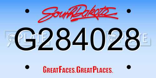 G284028 South Dakota License Plate