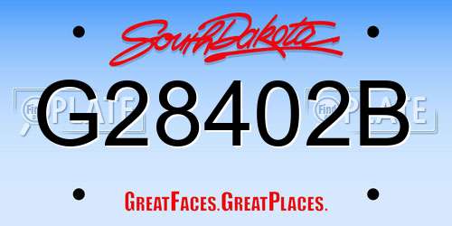 G28402B South Dakota License Plate