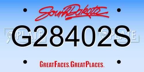 G28402S South Dakota License Plate