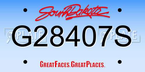 G28407S South Dakota License Plate