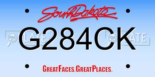G284CK South Dakota License Plate