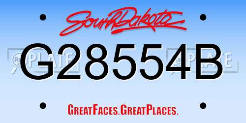 G28554B South Dakota License Plate