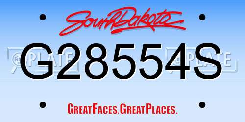 G28554S South Dakota License Plate