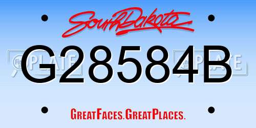 G28584B South Dakota License Plate