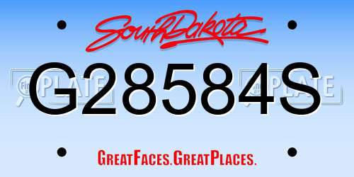 G28584S South Dakota License Plate