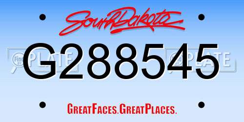 G288545 South Dakota License Plate