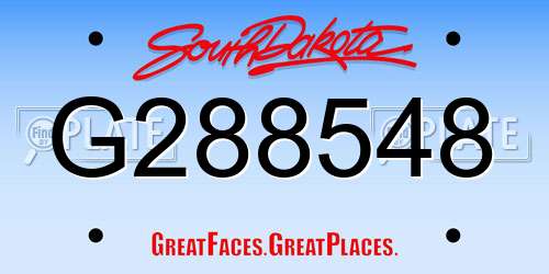 G288548 South Dakota License Plate