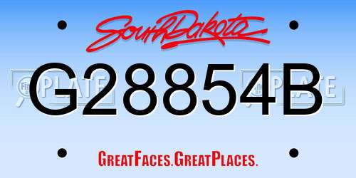 G28854B South Dakota License Plate