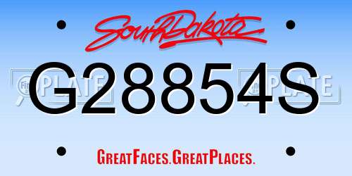 G28854S South Dakota License Plate