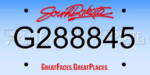G288845 South Dakota License Plate