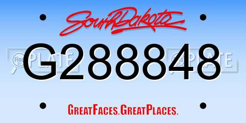 G288848 South Dakota License Plate