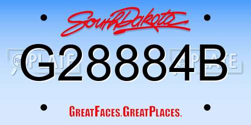 G28884B South Dakota License Plate