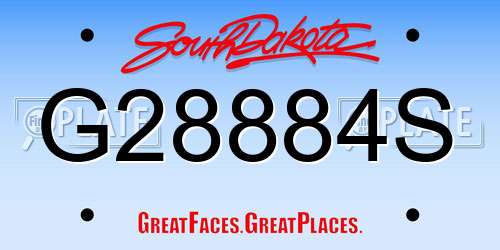 G28884S South Dakota License Plate