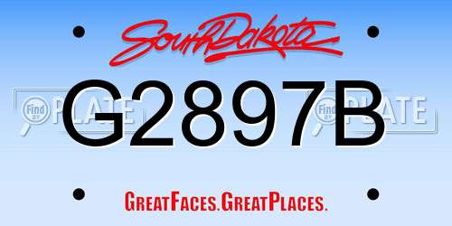 G2897B South Dakota License Plate