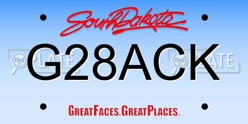 G28ACK South Dakota License Plate