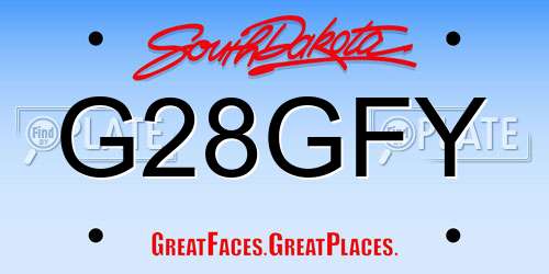 G28GFY South Dakota License Plate