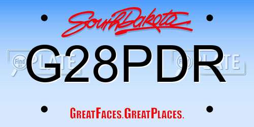 G28PDR South Dakota License Plate